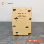 ساک دستی طلایی طرح ابری Love natural در سایز 20 * 13.5 * 10