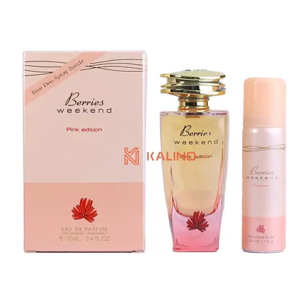 ادکلن زنانه ویکند حجم 100 میل مشابه رایحه باربری ویکند با اسپری | Fragrance World Burberry Weekend