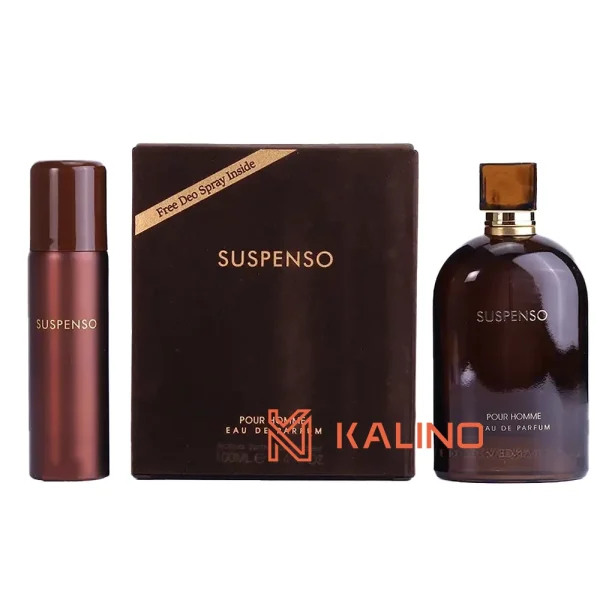 ادکلن مردانه سوسپنسو فرگرانس ورد حجم 100 میل با اسپری | Fragrance World Suspenso